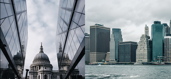 London and New York stock exchanges